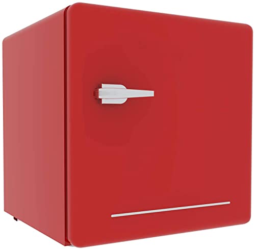 1.6 Cu.Ft Retro Mini Fridge Refrigerator Single Door, with Freezer, Small Drink Chiller for Home, Office, Dorm, Small beauty cosmetics Skin care refrigerated,(Red)