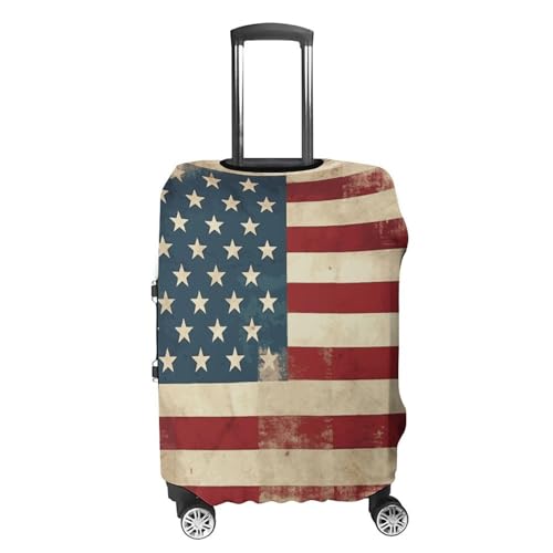 Vintage American USA Flag Printed Luggage Cover Protector, Fits 18-32 Inch Luggage4