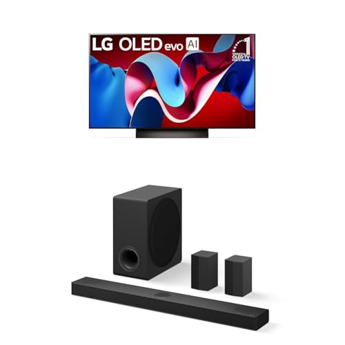 Image of LG 48-Inch Class OLED evo C4 Series Smart TV 4K Processor Flat Screen with Alexa Built-in (OLED48C4PUA, 2024), 5.1.3 ch. Sound Bar with Wireless Dolby Atmos and Rear Speakers