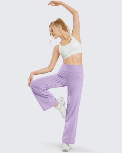 Image of Promover Wide Leg Pants for Woman Yoga Pants with Pockets Stretch