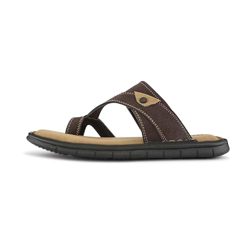 Image of Centrino Men's Sandals | Stylish Strap Sandal with Grip Insole | Thong Sandals with Comfortable Flip-Flop with Cushioned Footbed | Comfortable Casual Footwear for Office, Travel & Walking (9582)