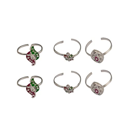 Set of 3 Pairs Toe Rings - Traditional Style