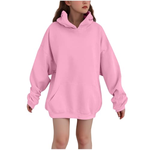 Cute Hoodies for Teen Girls,Oversized Long Sleeve Youth Sweatshirt Fashion Solid Pullover Tops Preppy Clothes Fall