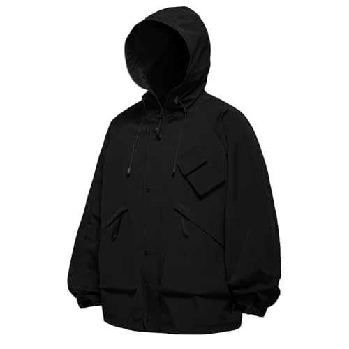 Jaqueta masculina macia, impermeável, à prova de vento, leve, com zíper, para caminhadas ao ar livre