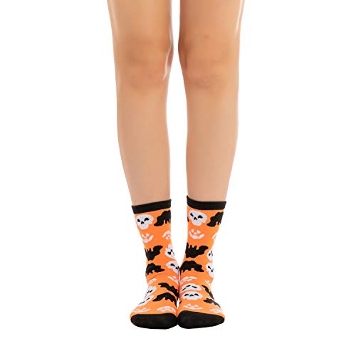 JOYIN 6 Pcs Halloween Fuzzy Fall Socks,Fashion Printed Socks,Novelty Pumpkin Sock, Warm Soft Spooky Sock for Unisex for Halloween Present Cosplay Costume, Theme Parties, Stage Performances4