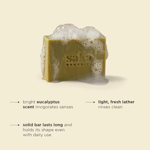 Image of Saka Organics Eucalyptus & Camphor Bath Soap with Shea Butter, Pack of 2 (120g Each) | Handmade Cold-Processed Soap | Deep Cleansing, Purifying & Refreshing | Sulphate & Paraben Free
