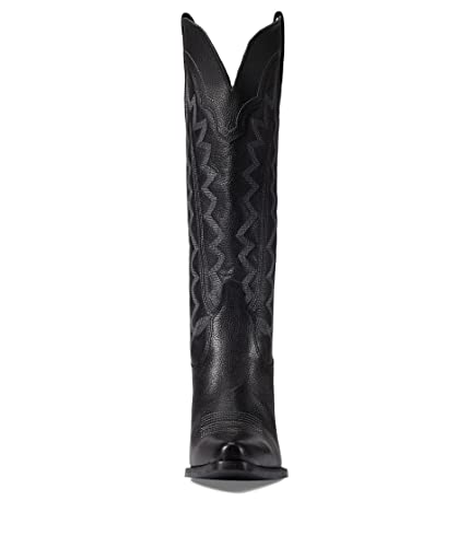 Image of Dingo Womens High Cotton Embroidery Snip Toe Casual Boots Knee High Mid Heel 2-3 inch