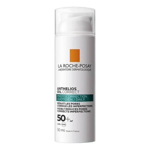 La Roche Posay Fotocorrector Diario, Fotoprotección SPF50+, Corrige Poros, Imperfecciones y Brillos, 12 Horas de Efecto Matificante, Fórmula con Cellox-B3 Tech, Anthelios Oil, 50 ml