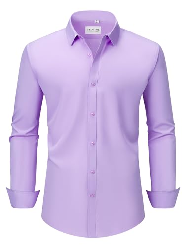 Men's Slim Fit Long Sleeve Dress Shirt, Wrinkle Free & Breathable Business Shirt, Tall Sizes, Multiple Colors2
