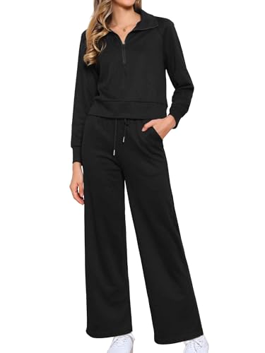 Ensemble de salon automne 2025 Allegra K avec sweatshirt et pantalon de survêtement