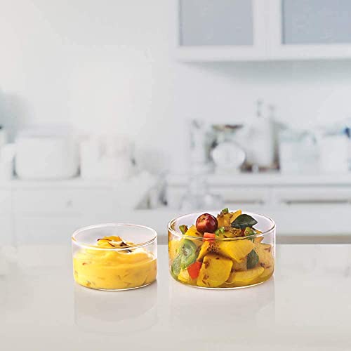 Borosil Small Glass Bowls, 6 Oz, Set Of 6, Clear Glass Ramekin, Lightweight Katori Bowls For Kitchen, Heat Resistant, Glass Prep Bowls, Glass Desserts Cups, Condiment Bowls, Freezer & Dishwasher Safe #TOP4