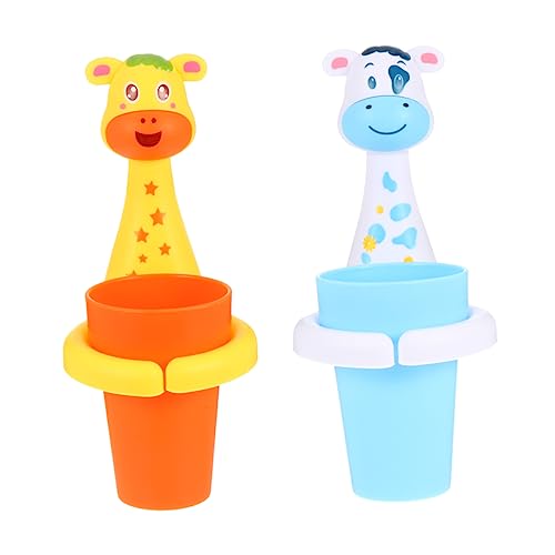 HOLIDYOYO 4 Juegos Portavasos Montado En La Pared Baño Conformado Almacenamiento Portavoz De Pata Colgante Taza De Cepillo De para El Plastico