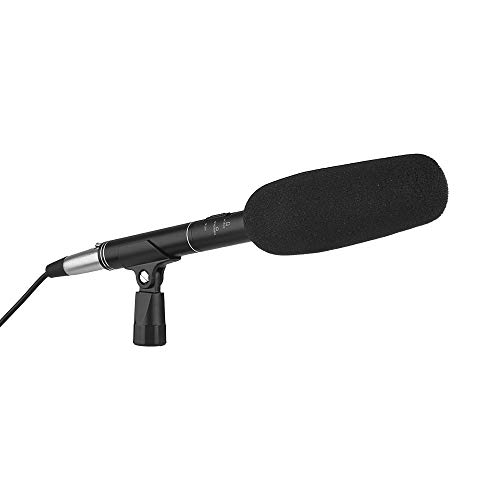 KKmoon MF-260 Profissional Super Uni-ultra-direcional Microfone Condensador de Entrevista + Cabo de