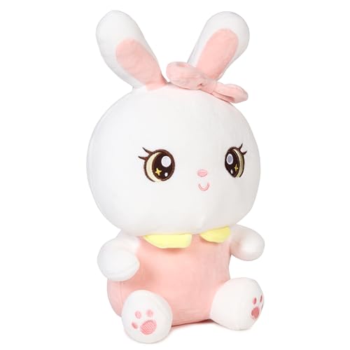 Image of ADORA Rabbit Soft Toys Doll Soft Toy Stuffed Animal Plush Teddy for Kids Birthday Gifts Toys for Baby Boys Girls| Skin Friendly Ultra Soft Animal Toys White & Pink (Size 35Cm)