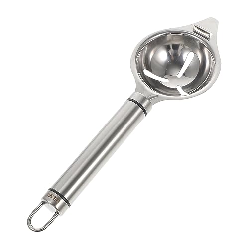 SOLUSTRE Stainless Steel Egg Separator Yolk Filter Sieve with Handle for Cooking and Baking Divider for Professional Chefs and Home Cooks
