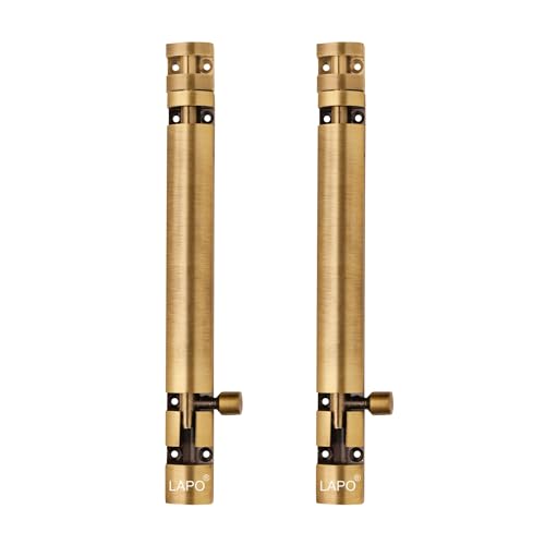 Image of LAPO 2 Pack Heavy Duty Aluminium 8 Inch Tower Bolt for Home,Offices Doors and Windows /Tower Bolt for Main Door /Door Latch /Kundi /Chitakini /Door Latch for Main Door and Window(Antique Finish, Pack of 2)