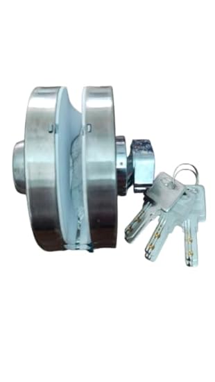 Raghuvanshi Glass Door Lock | No Drilling with 3 Computer Keys knob with Strike Box | Commercial Lock for 10mm-12mm Glass | Anti Theft System - Single Door Central Lock Grade Satin Finish