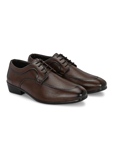 Image of KASTAVA KS 125 Breathable Synthetic Upper | Cushioned Sole, Ultra Comfort & Lightweight Lace-Up Formal Derby Shoes for Men