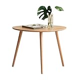 YESWOOD Table Basse Ovale en Chêne Massif, Design Galets, Table d’Appoint pour Salon, Balcon, 65 x 44,5 x 50 cm, Chêne Naturel