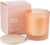Venta Beach Sunset Scented Soy Candle with Natural Say Wax for Aromatherapy Stress Relief Home Decor with Clean Fragrance and Decorative Jar (8 Oz Glass)
