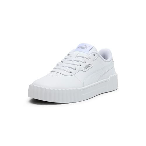 PUMA Carina Shoes Sneaker, White White-Silver, 5 US Unisex Big Kid