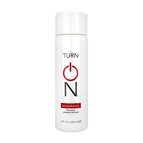 Turn On Strawberry Flavored Personal Lubricant, 8 Ounce Water Based Lube for Men