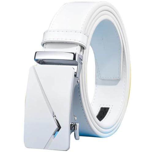 Men's Four Seasons Solid Color Leather Belt Leather Metal Automatic Buckle 35Mm Belt2