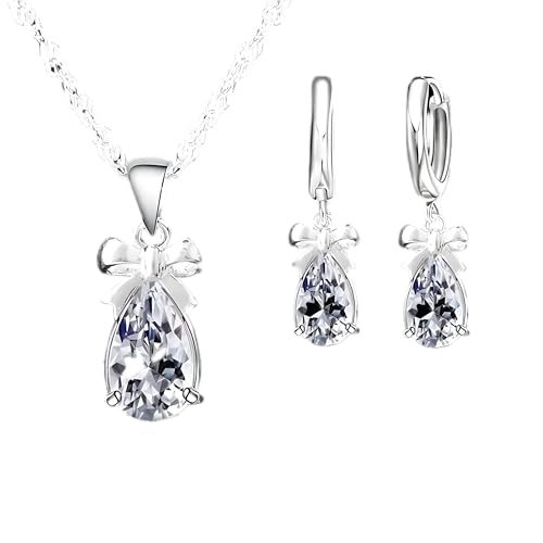 Boucle doreille pendante et collier argent 925 ensemble idéal pour soirée et bureau