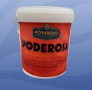 Deliziosi Italian Spicy Pecorino Cream Spread, 6 Count of 2.2 lb Pieces, 13.2 lb Total, 100% Sardinian Sheep’s Milk Cheese, Creamy Gourmet Spread with Real Chili Flakes for Chefs