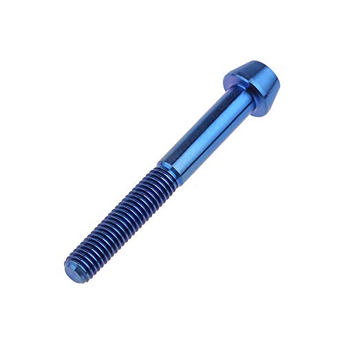 Image of Titanium Ti Bolt M5x9 16 18 20 25 30 35 40 45 50 55 60mm Tapered Head Screws Pack of 4 (M5x40mm, Blue)