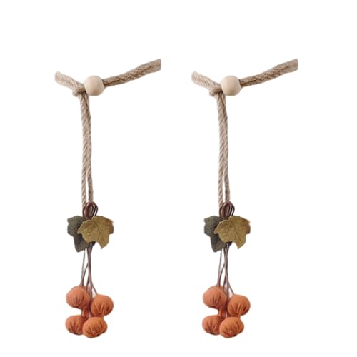 Uqezagpa 2 alzapaños de cortina de dibujos animados para colgar cortinas de calabaza, ventana, lazos para sala de estar y dormitorio
