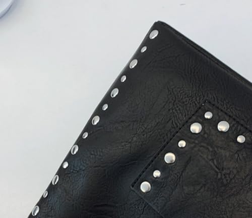 Image of Molodo PU Leather Hobo Bag for Women Vintage Studded Tote Bag Handbag Trendy Shoulder Bag Punk Streetwear Handbag Purse