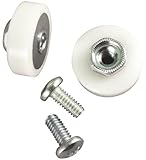 Brixwell Shower Door Roller Flat Pair, Nylon Material, White Finish, 3/4
