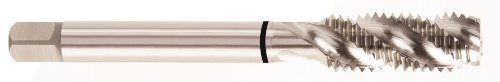 YG-1 T2 Series High Vanadium HSS Spiral Flute Combo Tap, TiCN Coated, Round Shank with Square End, Modified Bottoming Chamfer, #10-32 Thread Size, H3 Tolerance