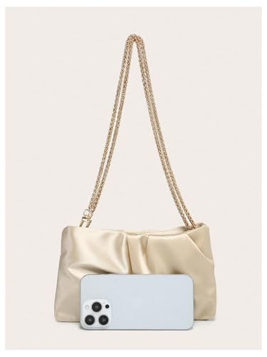 Image of GORGLITTER Women's Evening Bag Birthday Wedding Party Prom Handbag Small Dressy Formal Purse Pleated Satin Clutch