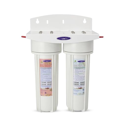 Crystal Quest Double Under Sink Arsenic Water Filter, Multi-Stage Filtration for Chlorine & Contaminants, High Capacity 10,000 Gallons, Optional SMART Filters, Durable Build, Easy to Install