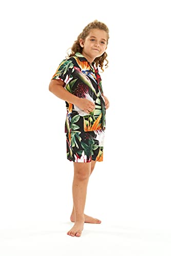 Image of Boys' Aloha Shirt Cabana Set in Signature Prints | Button Front Shirt; Soft Rayon Fabric; Signature Tropical Prints; Lightweight Comfort; Vacation Ready