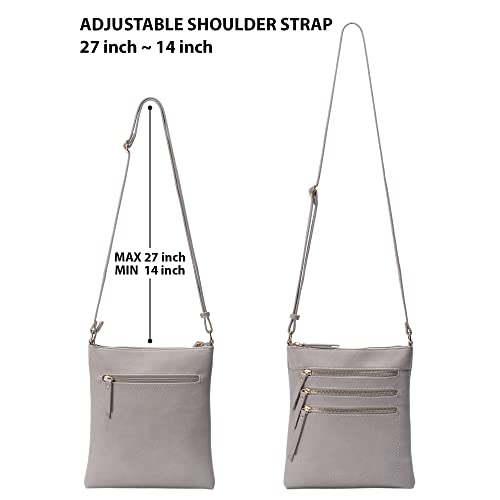 Image of Solene Crossbody Bag Functional Multi Pocket Messenger Purse Top Zip Closure Shoulder Handbag With Adjustable Strap