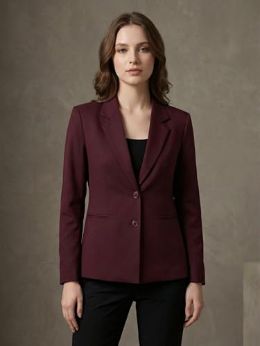 Image of ROCKSY Black Smart Casual Formal Blazer for Women, Regular Fit Stylish Blazer for Women