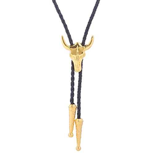 Image of HUABOLA CALYN Native American Bolo tie Rodeo Cowboy Leather Necktie Western Bolo ties for Men Women Necktie for Concert Fans