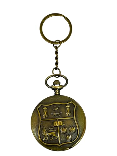 Image of AUGEN Premium Pocket Watch Metal Keychain UCC Retro Vintage for Gifting With Key Ring Anti-Rust (Pack Of 1)