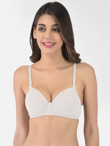 Image of Softline Women's Cotton-Rich Wire-Free Padded Bra | Full Coverage, Seamless & Breathable for Everyday Comfort | Soft Fabric with Supportive Fit for All-Day Wear