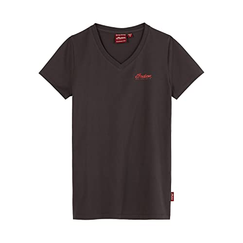 Indian Motorcycle Women's USA Flag Glitter T-Shirt, Charcoal