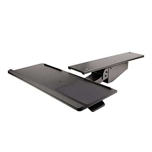 StarTech.com Bandeja para Teclado y Ratón para Debajo del Escritorio, 30cm x 78cm, Altura Ajustable, Soporte Ergonómico para Teclado y Mouse, Soporte para las Muñecas, Giro e Inclinación (KBTRAYADJ2)