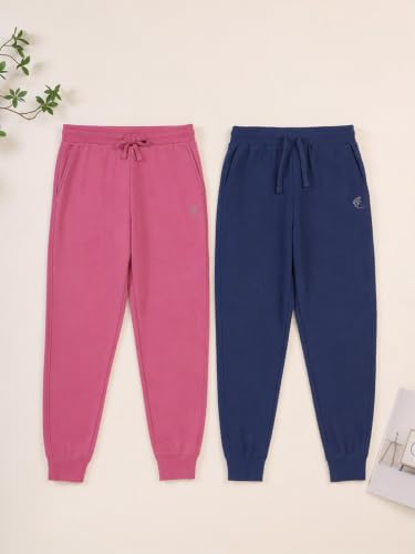 Image of KiddoPanti 100% Cotton Track Pants for Boys & Girls | Soft Single Jersey Fabric | Elastic Waist with Drawcord | Full Length with Rib Hem & Pockets | Joggers and Lowers for Kids
