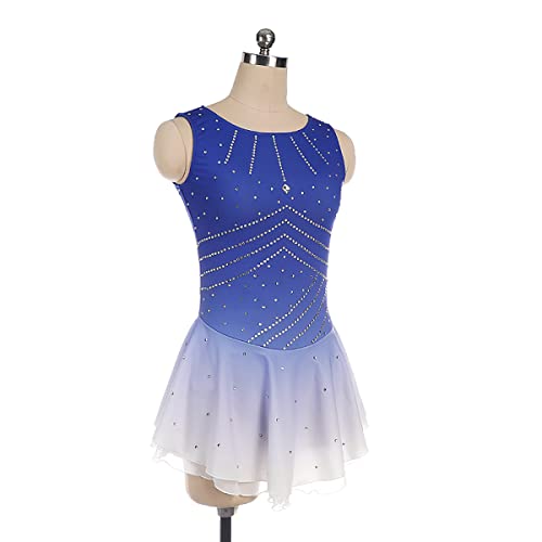 kzytamz Collant feminino para patinação no gelo fantasias de dança gradiente sem mangas saia patinaç