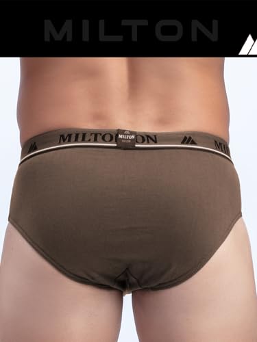 Image of Milton Mens Cotton Solid Outer Elastic Brief | Premium Soft Cotton Underwear | Breathable & Skin-Friendly Briefs with Comfort Fit Waistband | Pack of 1, Color May Vary as per Availability