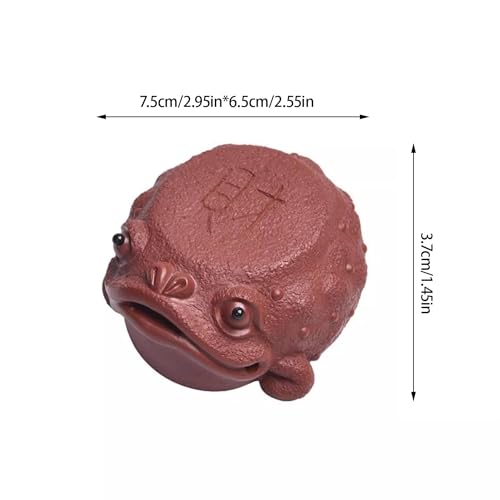 Crapaud doré fait main en sable violet, le cadeau idéal pour le bureau