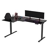 SANODESK Q2L Höhenverstellbarer Schreibtisch (160x100 cm) - Sitz- & Stehpult mit 2 starken Motoren, mit Tablettisch L-Form - Schreibtisch Höhenverstellbar Elektrisch Touchscreen mit 4 Memory-Steuerung
