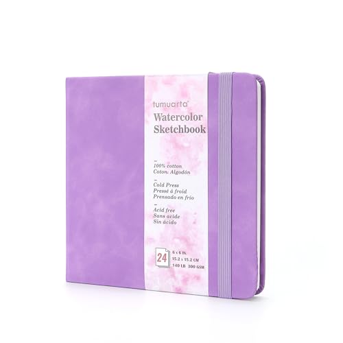 Carnet aquarelle sans acide tumuarta 15x15 papier coton presse à froid